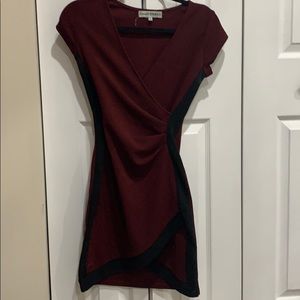 Maroon and black dress